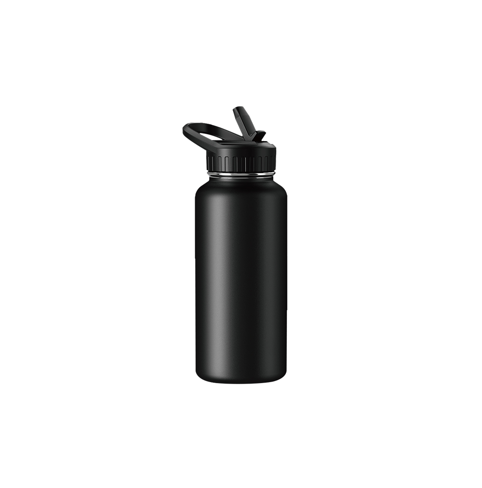 Water Bottle Durable Portable for Gym Yoga Cycling Black