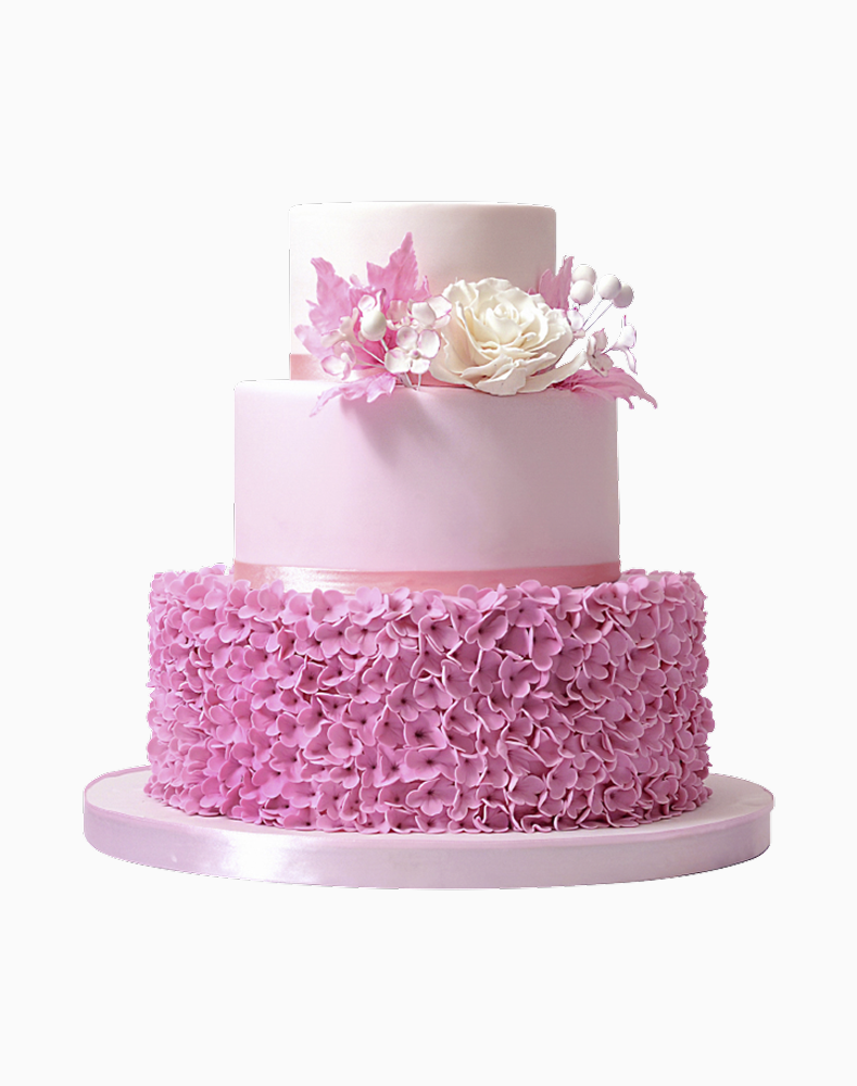 Pink Floral Cascade Cake
